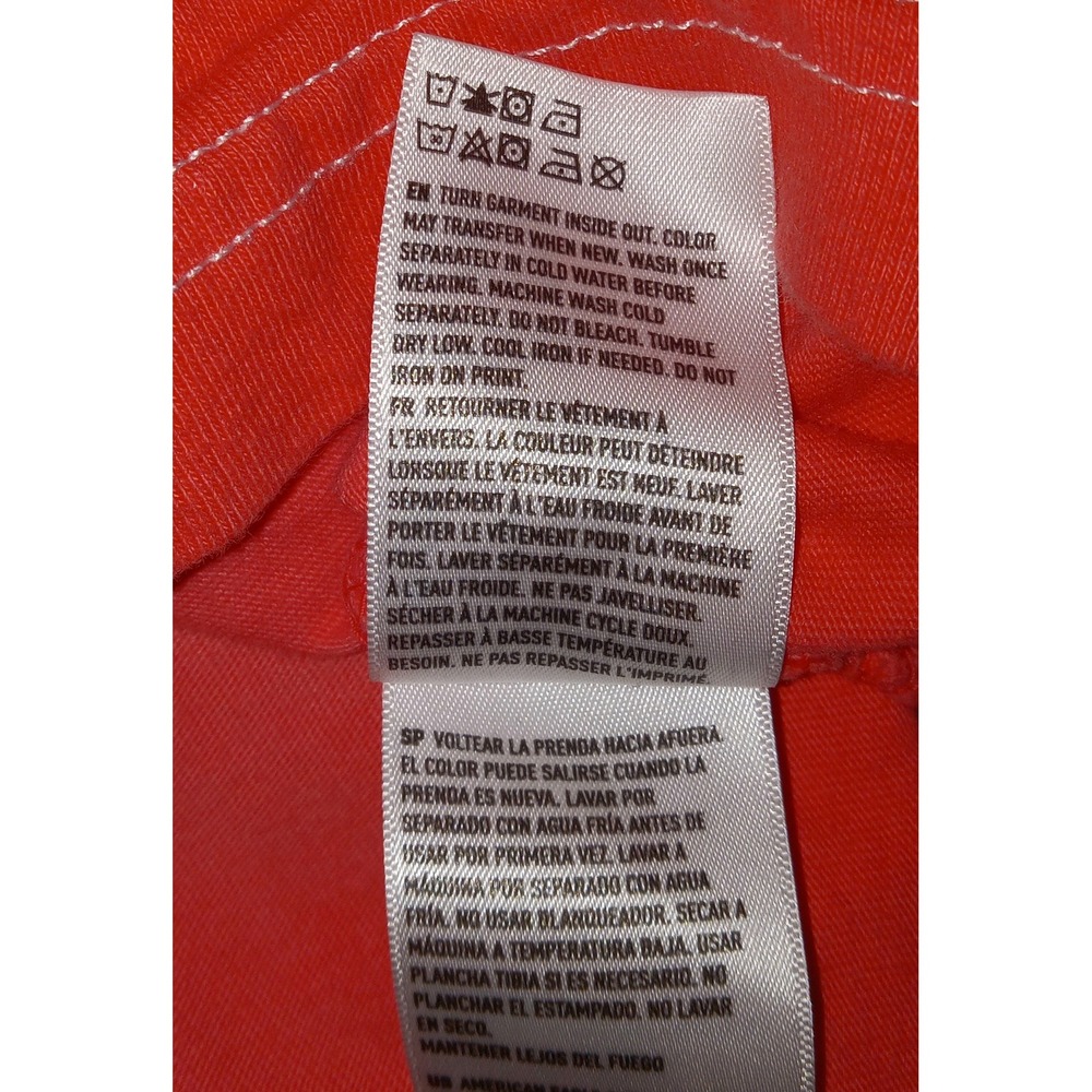 American Eagle T-Shirt Mens Large White Red Ombre Dip Dye Logo Tee - Picture 6 of 8